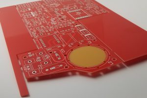 1up panel PCB with red soldermask