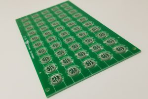Small round printed circuit boards panelized